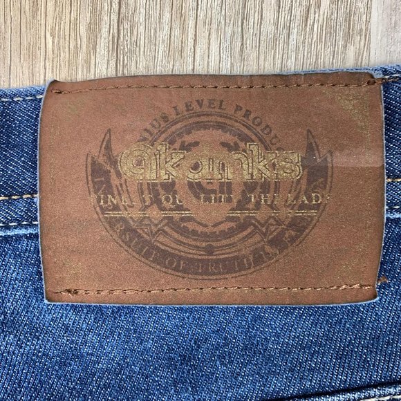 AKDMKS Jeans Wm Sz 16 Distressed Embroidered - Picture 7 of 11